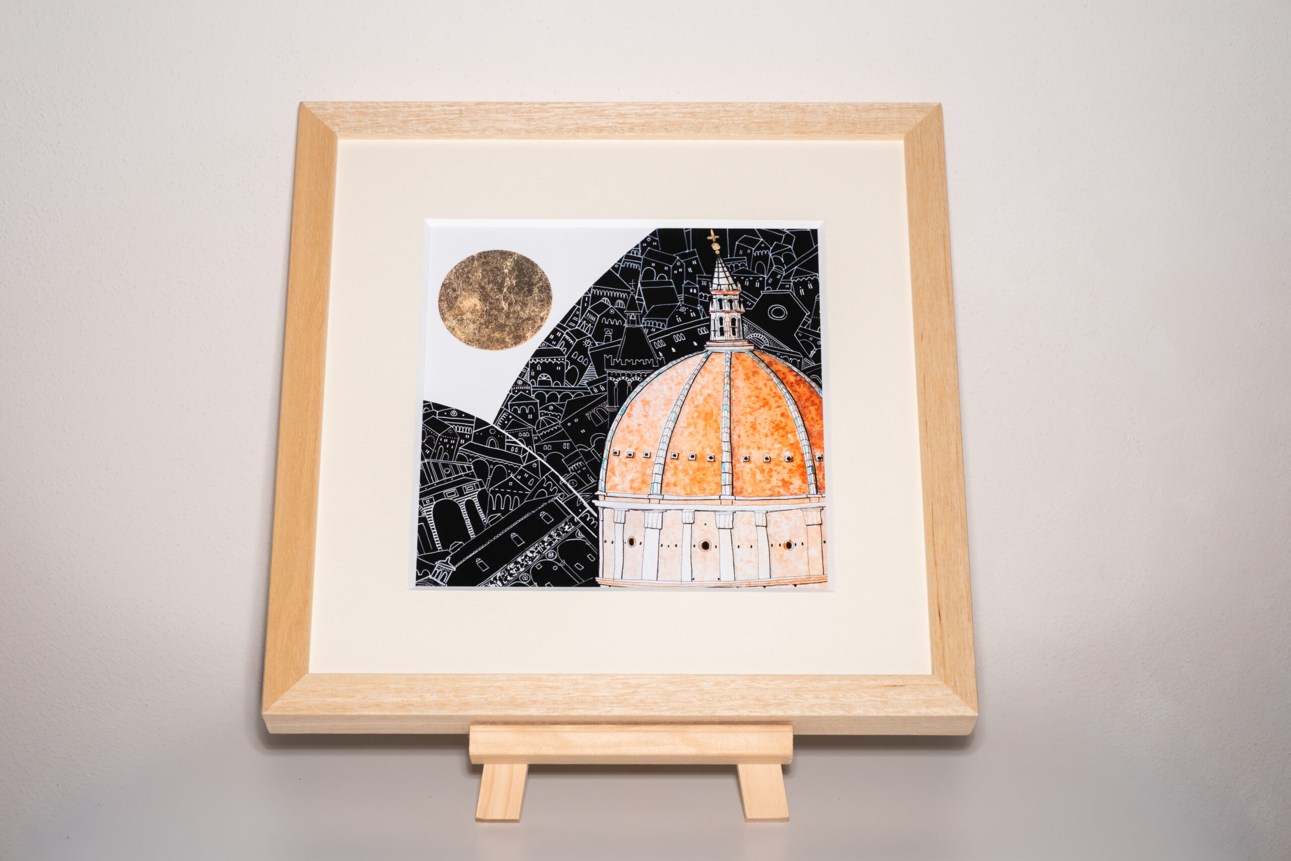 stampa Cupola in notturna 20x20 cm